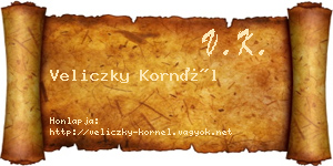 Veliczky Kornél névjegykártya
