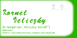 kornel veliczky business card